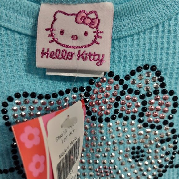 Sanrio 2005 Hello Kitty Rhinestone Cat Long Sleeve Tee Shirt Girls 6 NWT - Picture 5 of 12